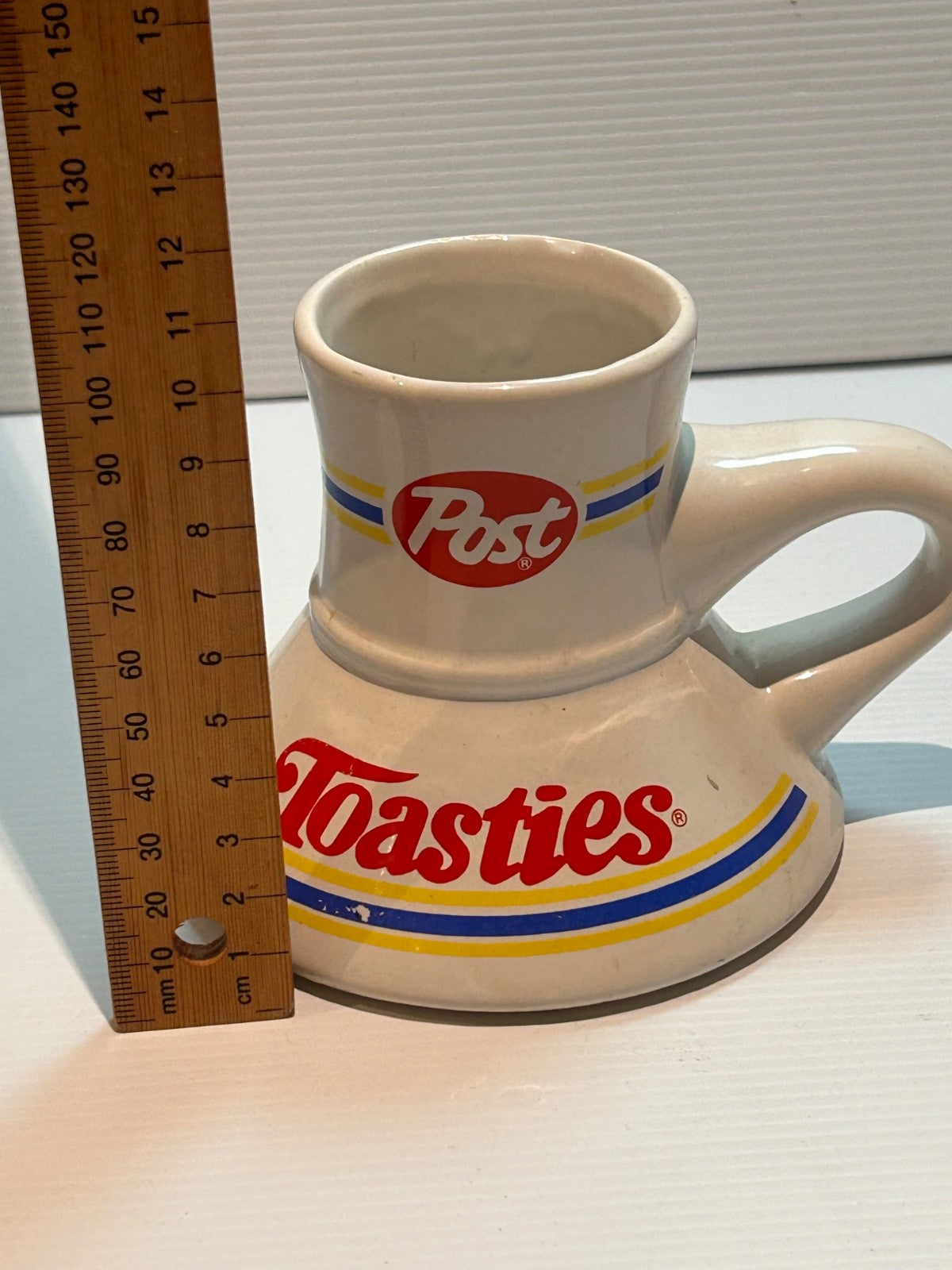 Vintage Post Toasties Cereal Ceramic Non Slip Wide Bottom Travel Coffee Mug Cup