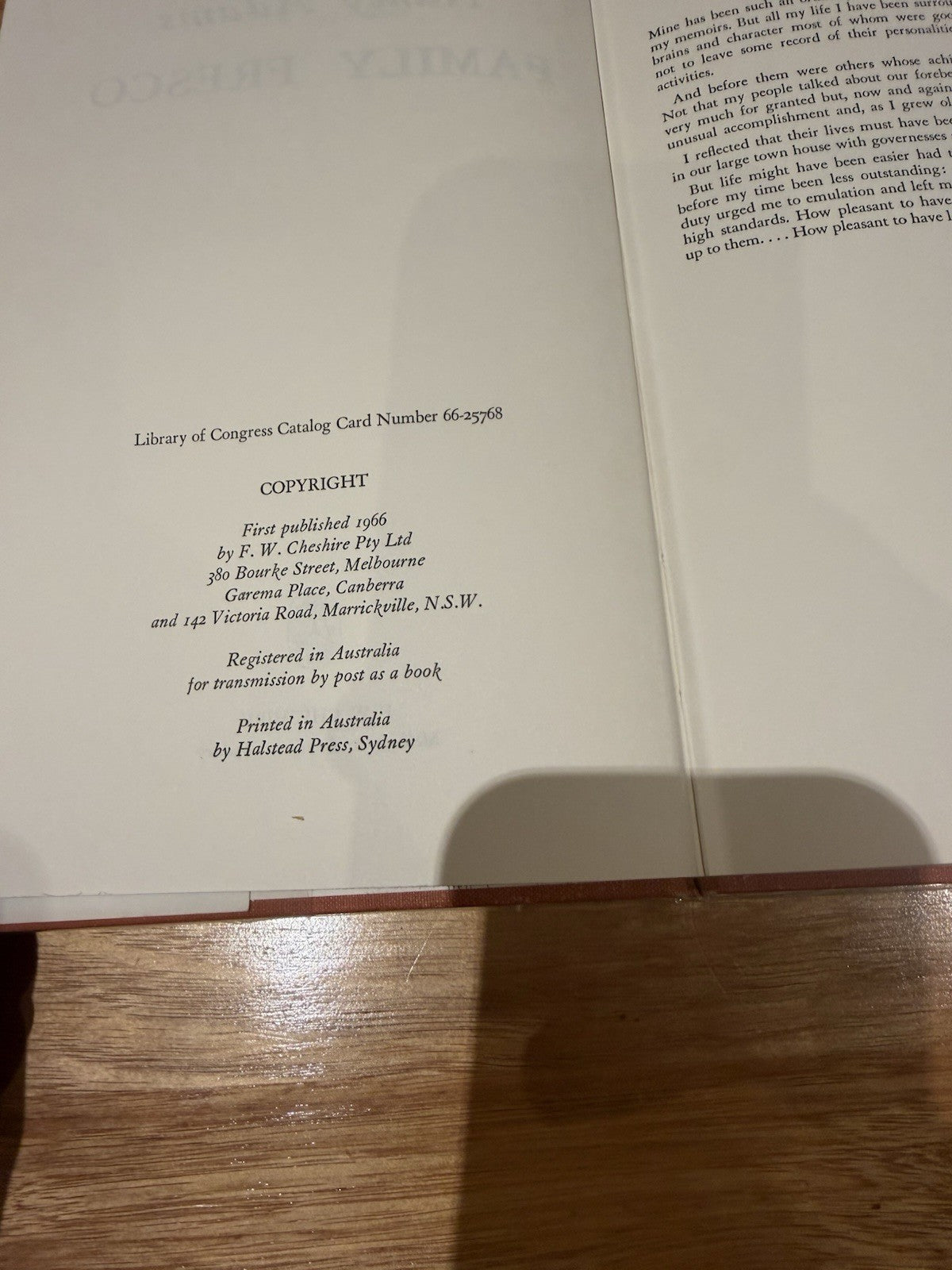 Nancy Adams Family Fresco 1966 1st Ed HC DJ Melbourne History Genealogy