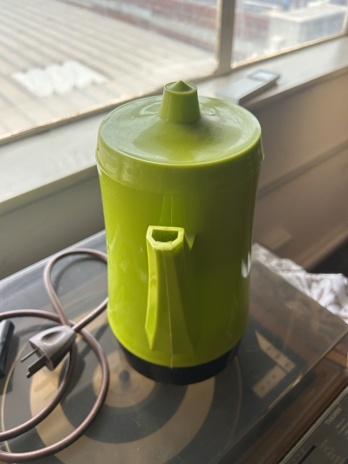 Vintage GE Poly-Brew Electric Coffee Percolator Avocado Green Mid Century
