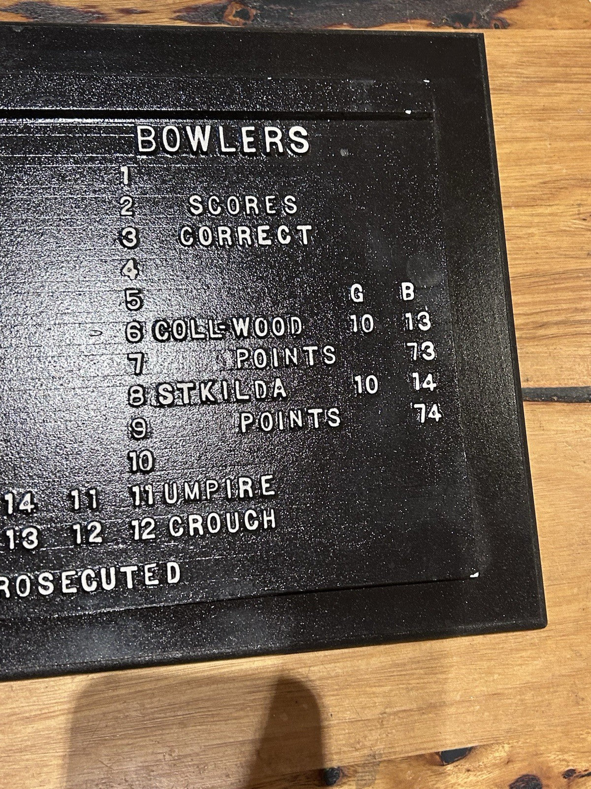 1966 VFL Grand Final Replica MCG Scoreboard Plaque St Kilda v Collingwood