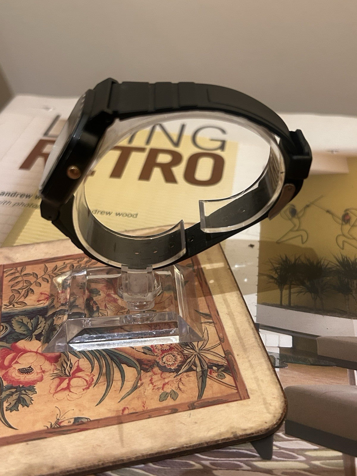 Lorus Ana Digi Quartz Watch Black Gold Tone New Battery Japan Retro