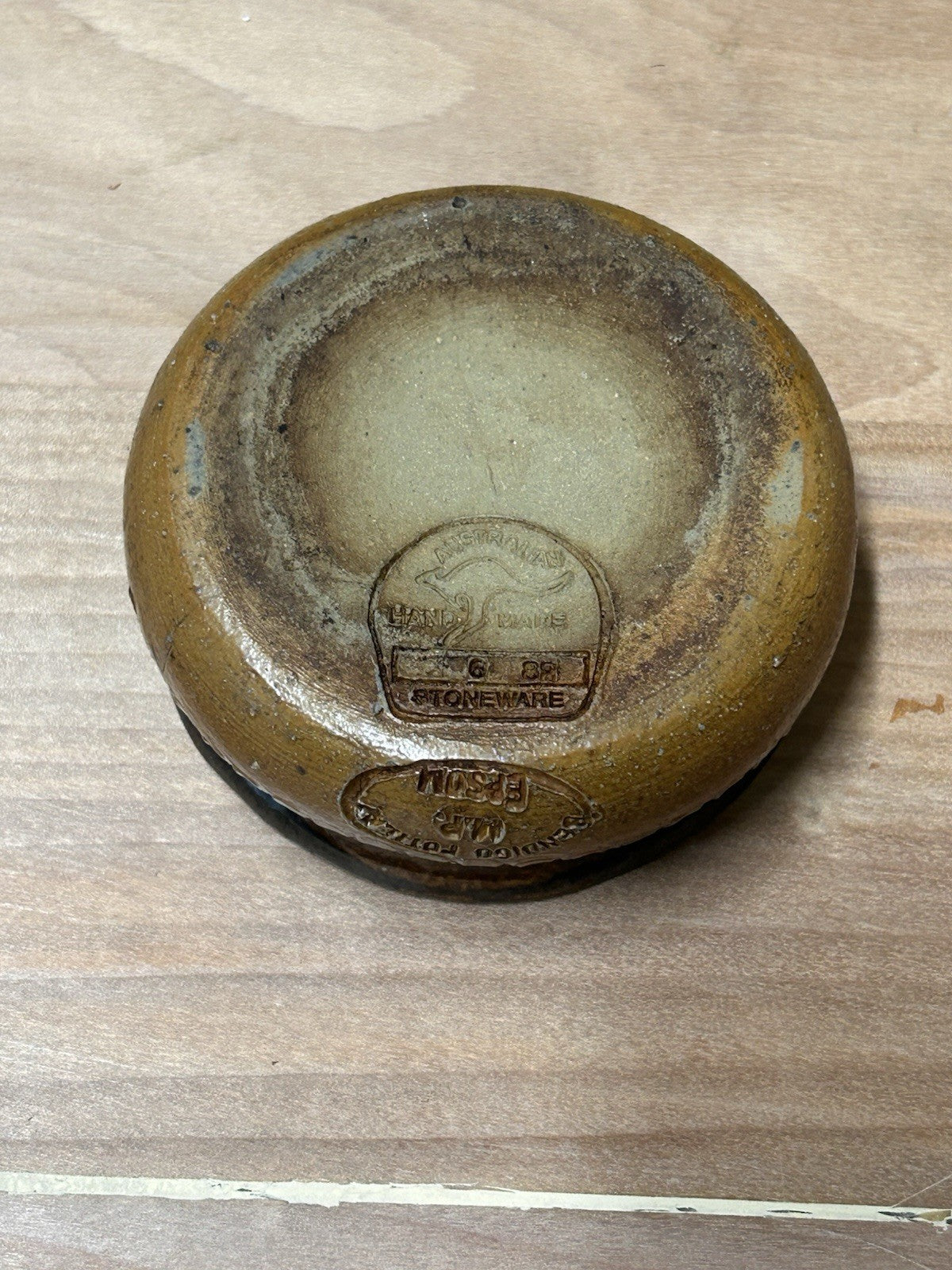 Bendigo Pottery Stoneware Dish 6/82 Handcrafted Epsom Brown Glaze 8cm