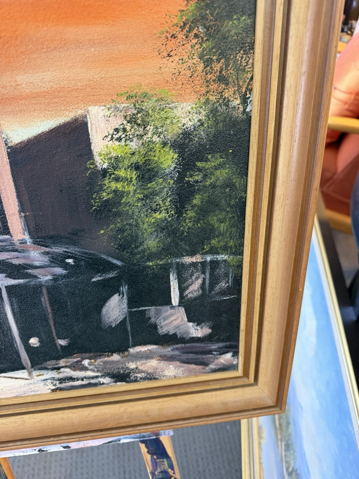 St John 1974 Australian Oil Painting Terraced Houses Signed Vintage Framed