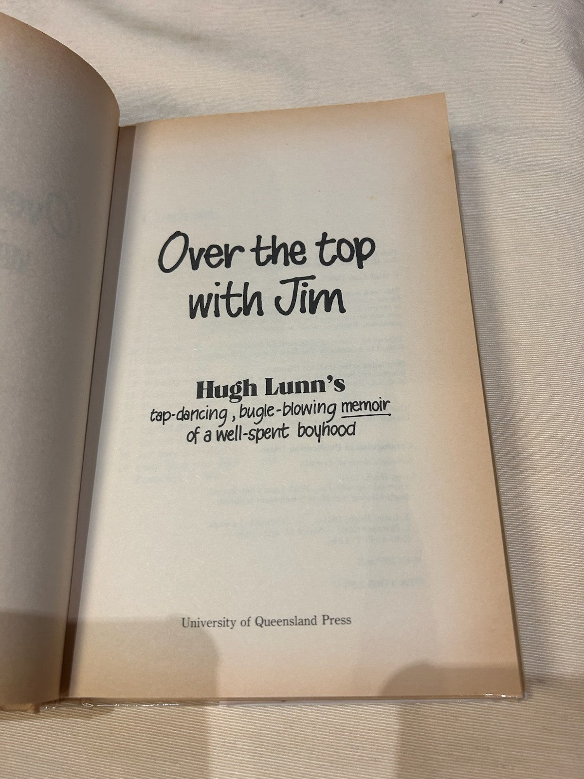 Over the Top with Jim – Hugh Lunn | Vintage Hardcover 1st Edition