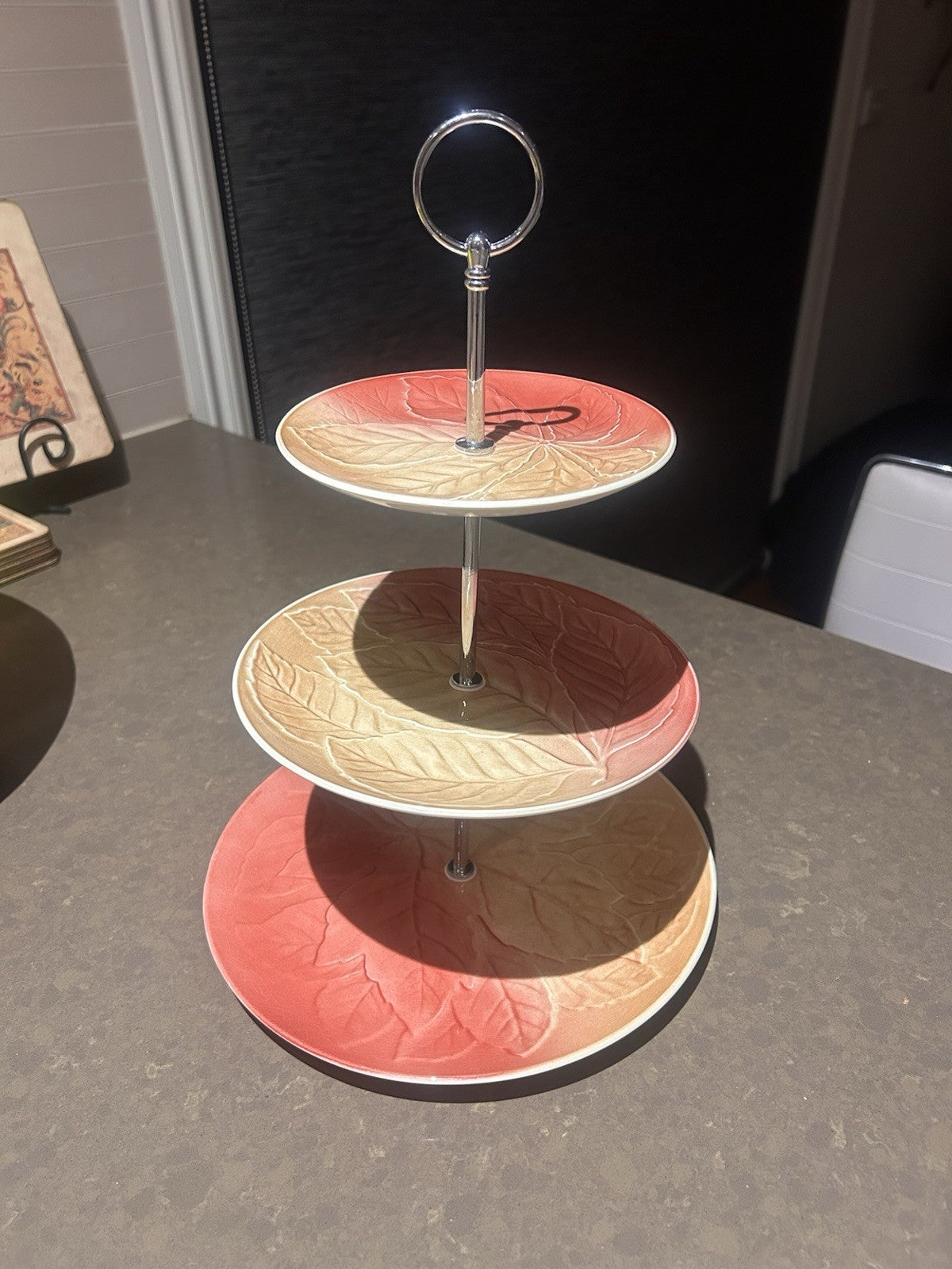 Royal Winton Grimwades Leaf Design 3 Tier Cake Stand Vintage England