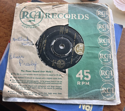 Elvis Presley Heartbreak Hotel / I Was the One RCA Australia 45rpm Single