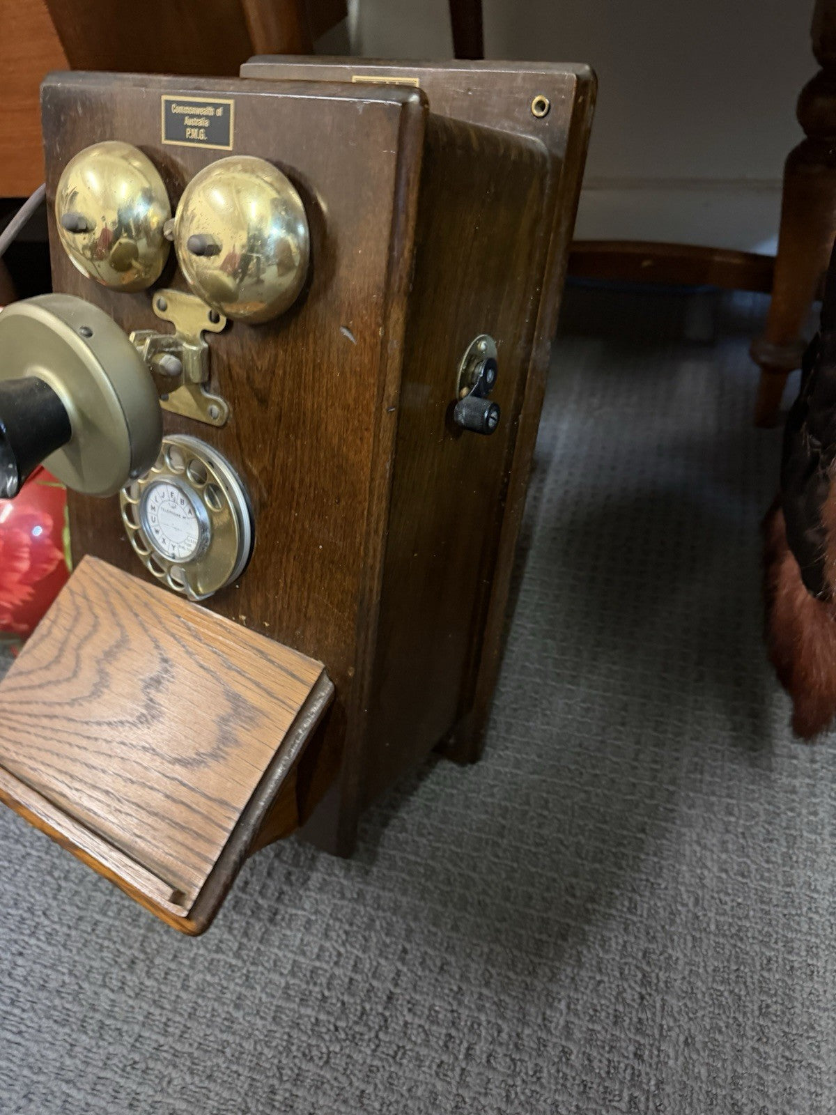 PMG Wall Telephone STC Timber Magneto Phone Commonwealth Australia Works Pre NBN