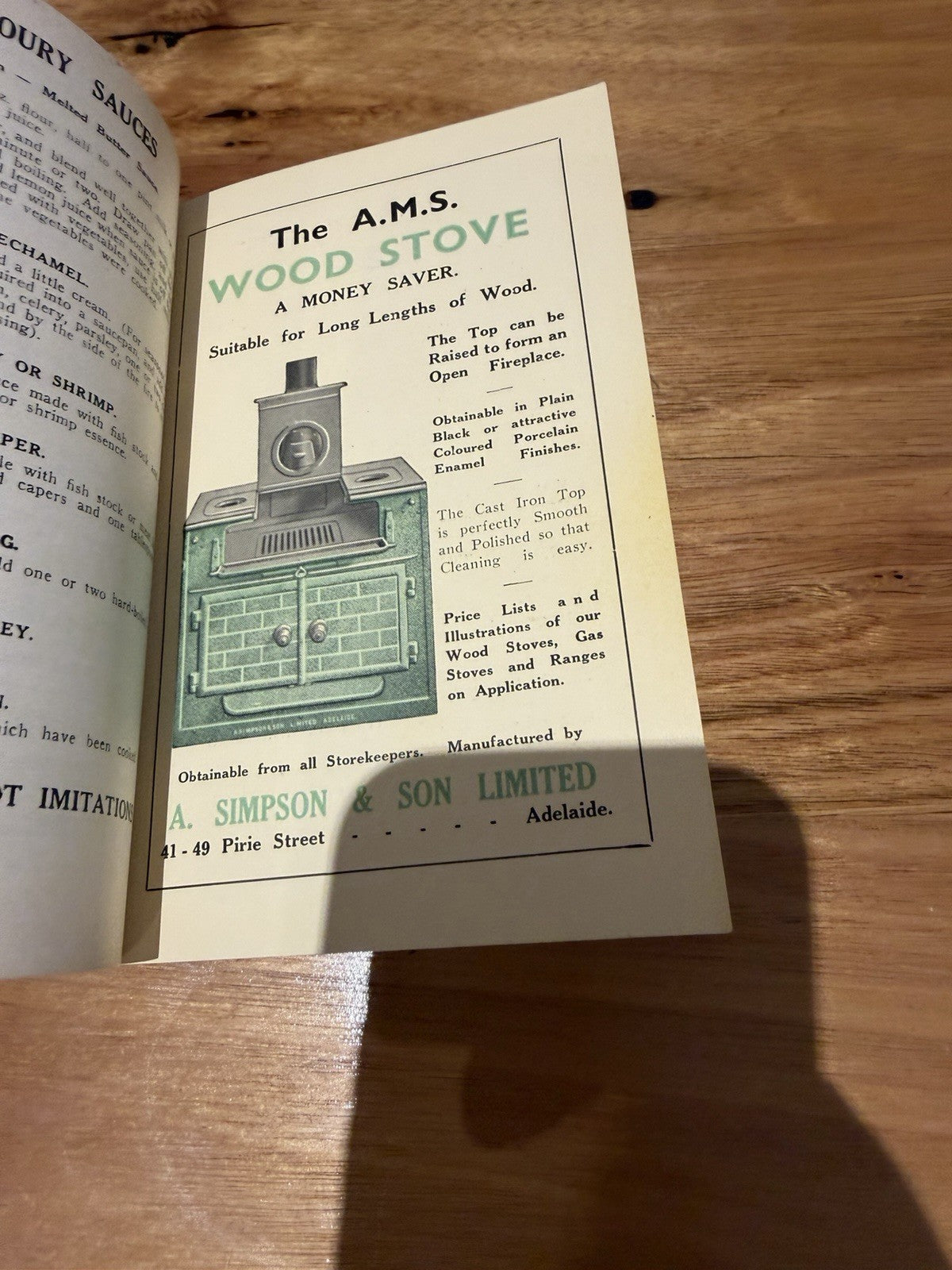 Green and Gold Cookery Book 15th Edition Vintage Australian Cookbook Adelaide
