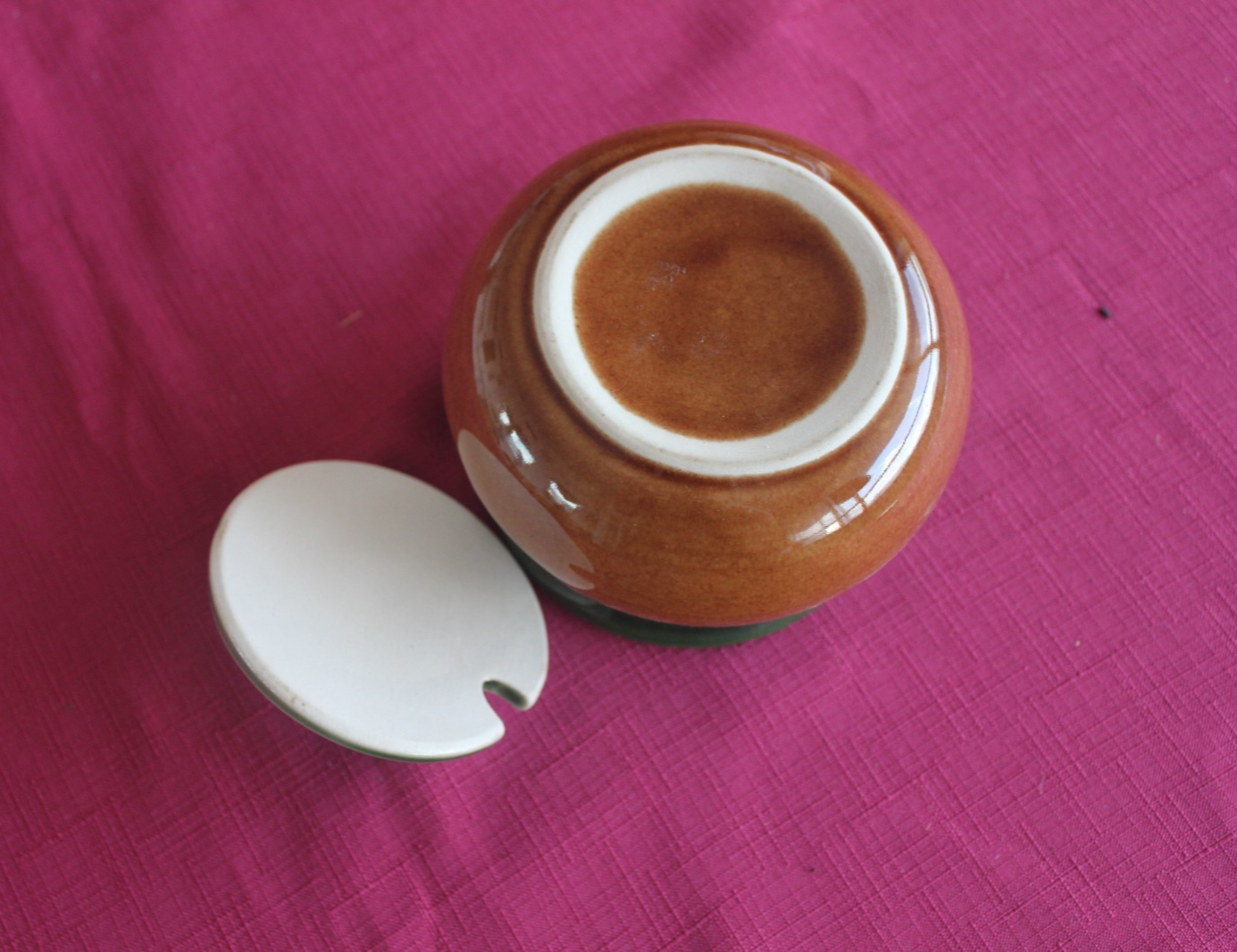 Vintage Bendigo Pottery Lidded Jar – Green & Brown Glaze – Australia