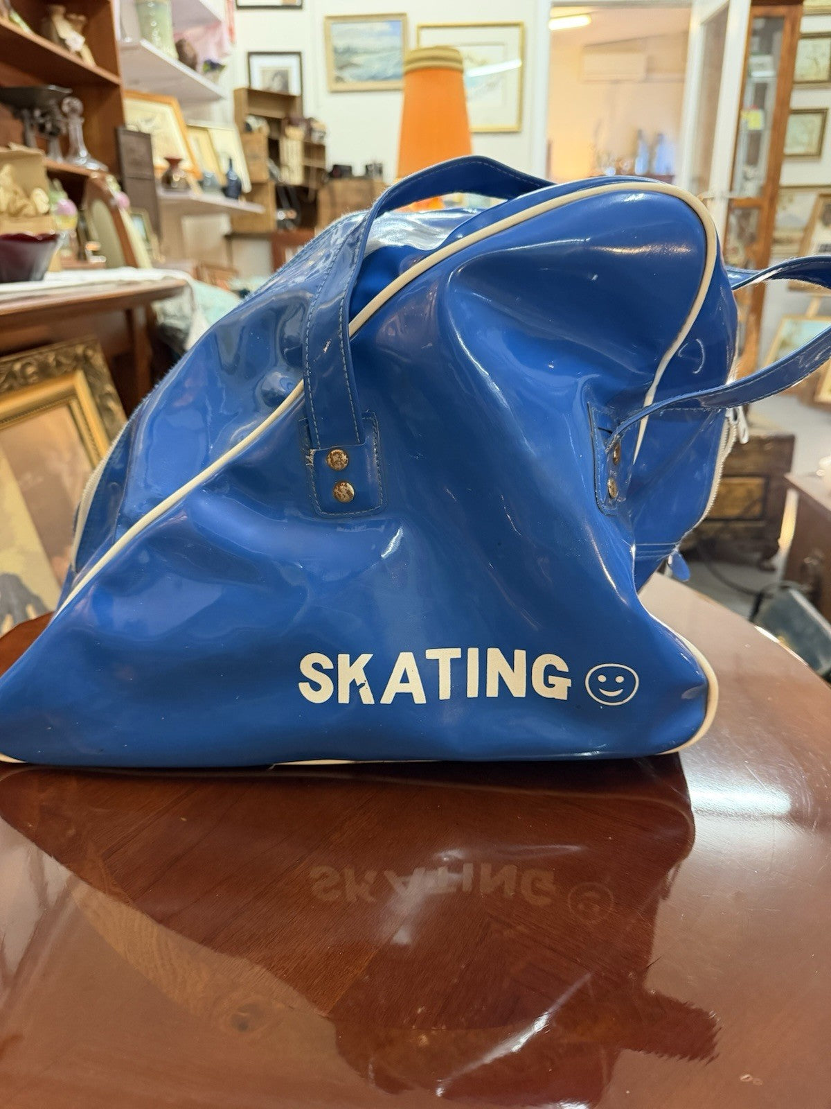 Vintage T Altamura Ice Skates MK Ice Time Blades Blue Skating Carry Bag