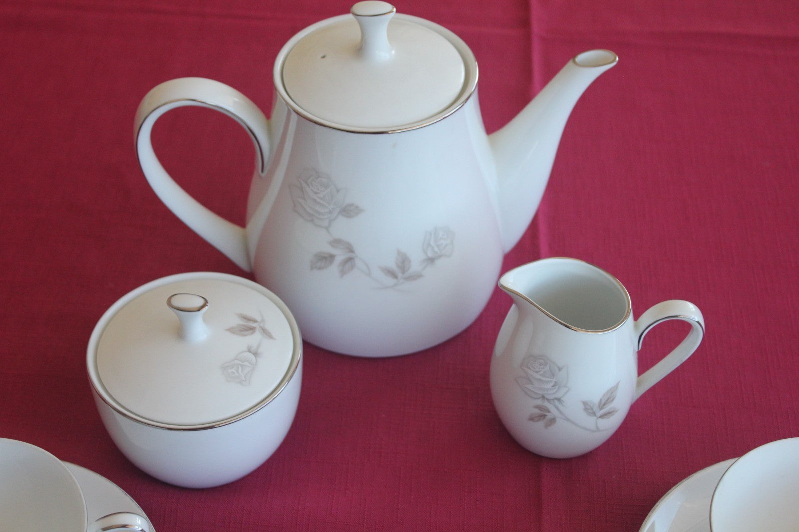 Noritake Rosay Tea Set (10pc) Japanese Vintage Teapot, Cups, & More