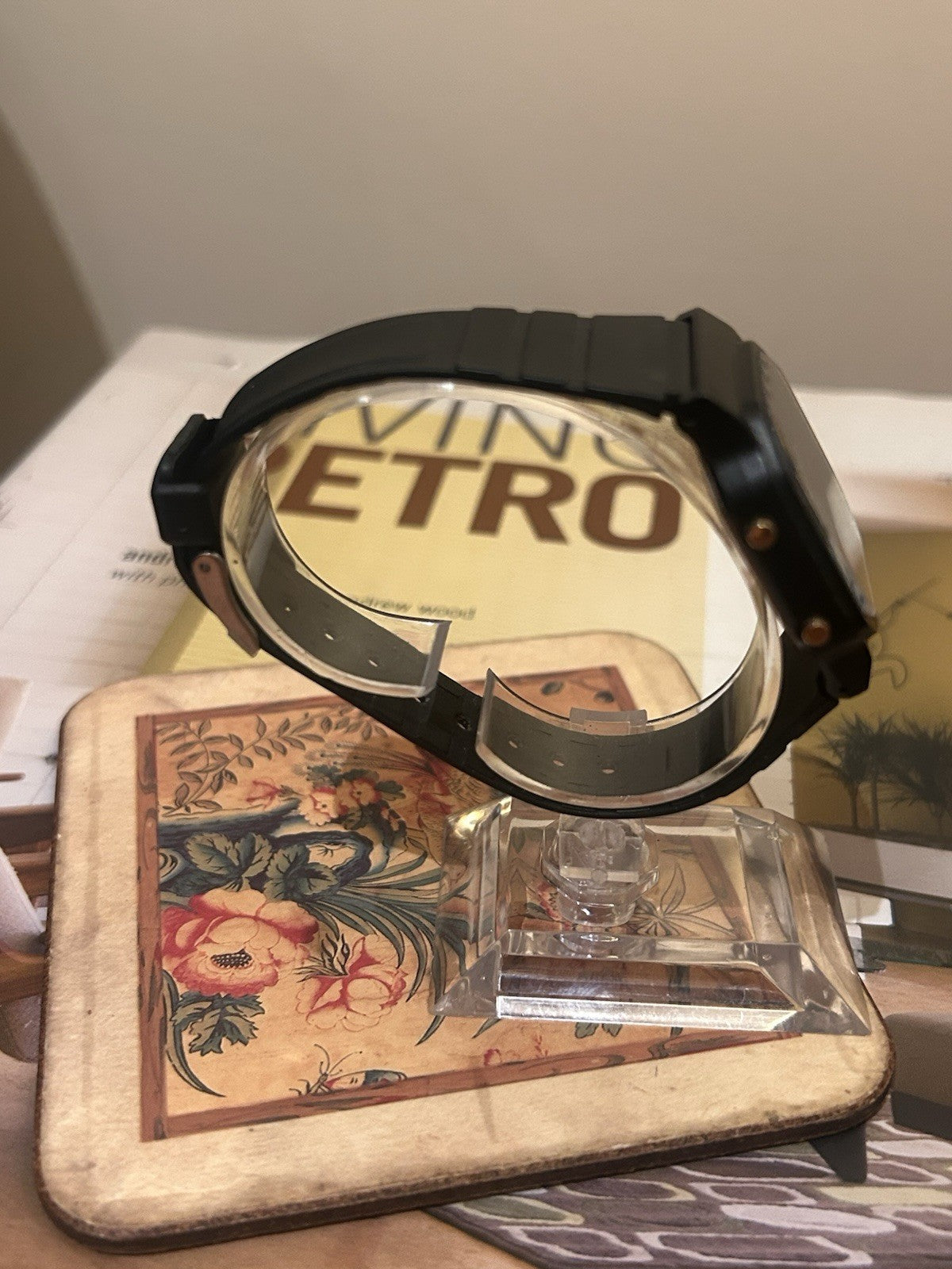 Lorus Ana Digi Quartz Watch Black Gold Tone New Battery Japan Retro