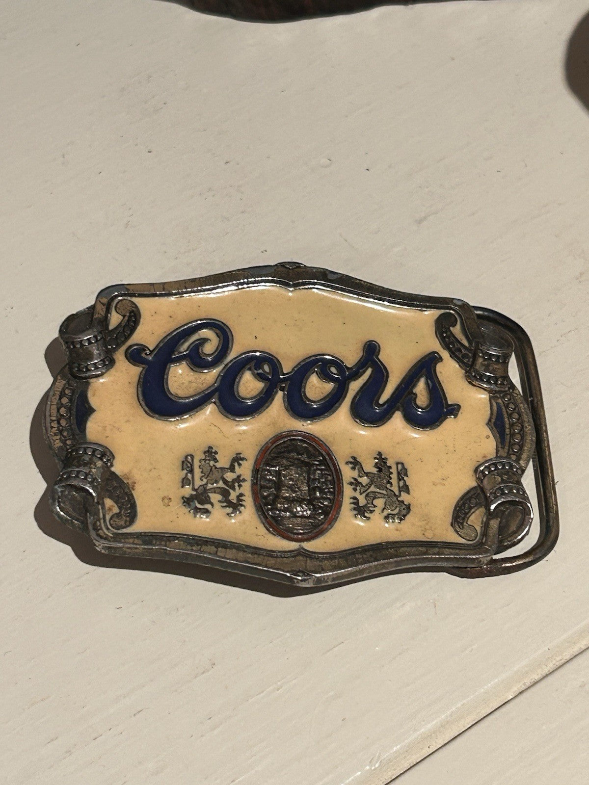 Vintage Coors Enamel & Metal Belt Buckle Made in USA