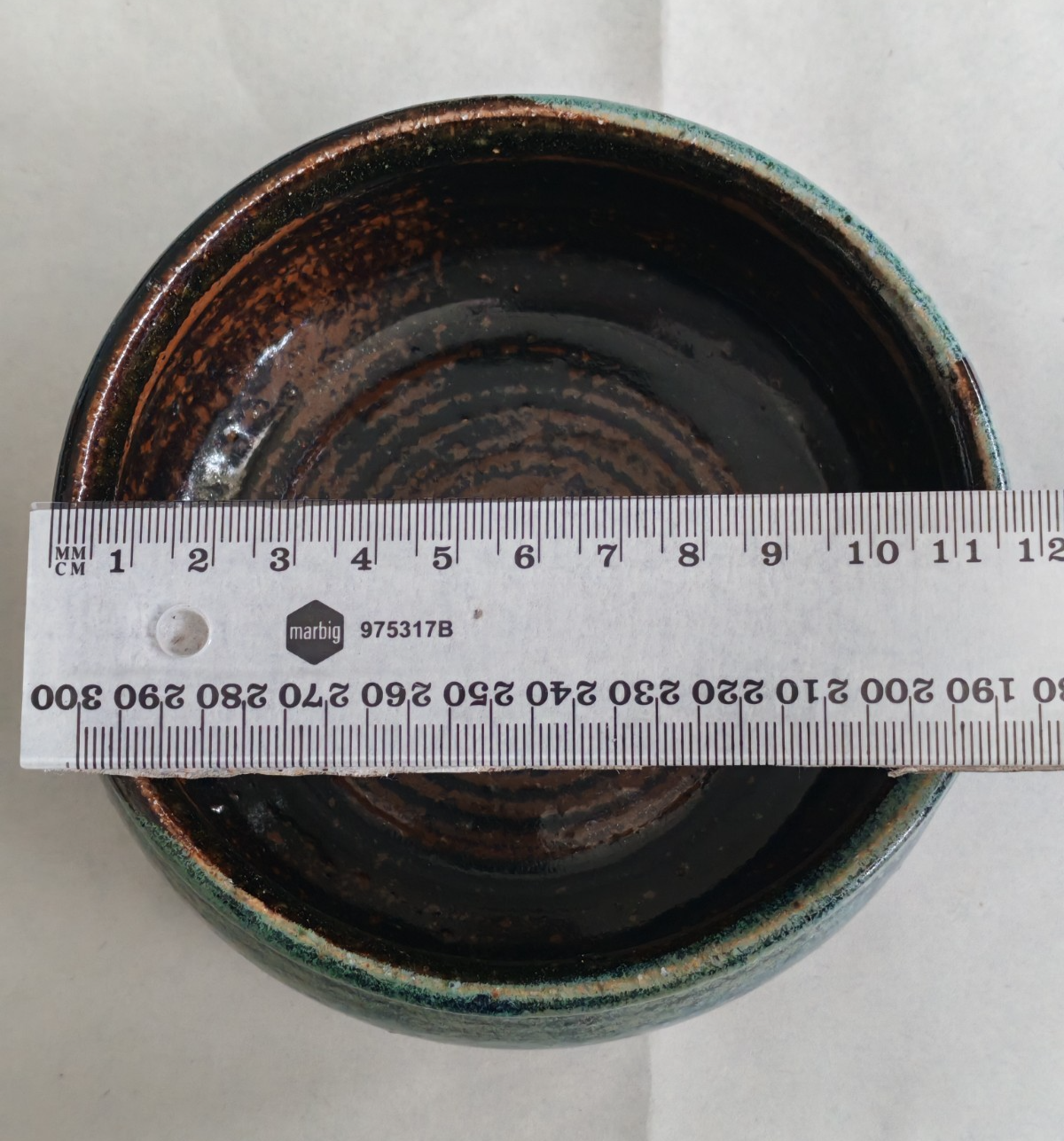 Vintage Studio Pottery Bowl – Blue Green Crystalline Glaze – Signed Base