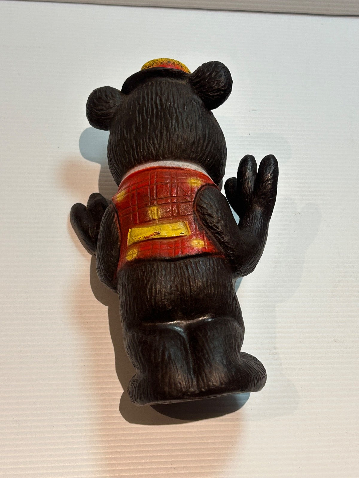 Vintage Humphrey B Bear Rubber Figurine 15cm Red Vest Hat Australian TV Icon