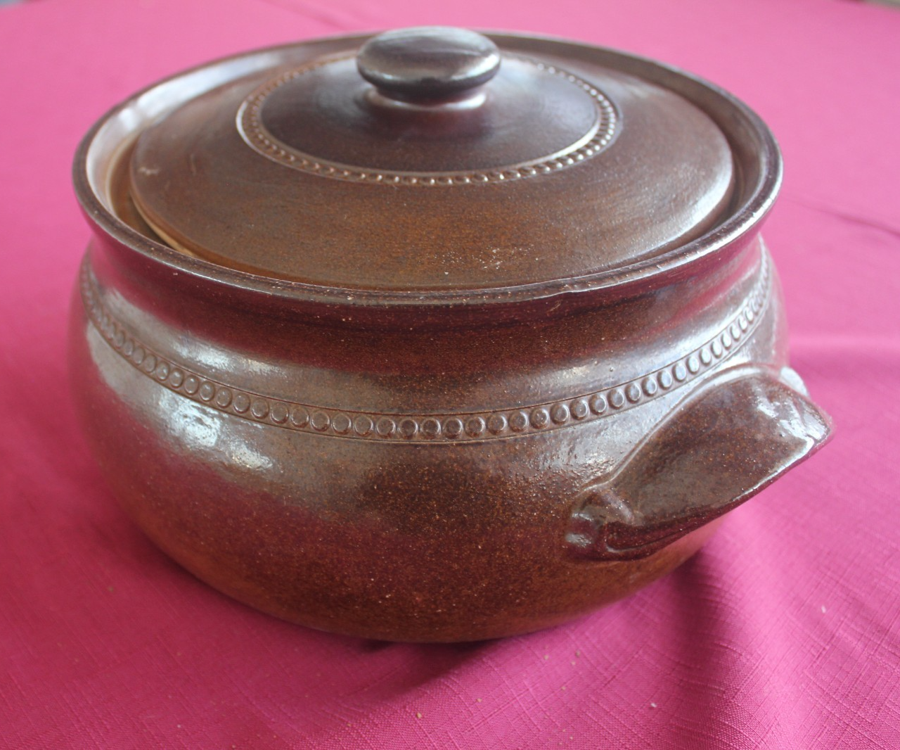 Vintage Bendigo Pottery Lidded Casserole Dish - Brown Stoneware - Australia