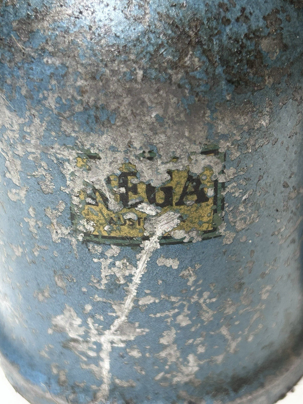Vintage Rega Blue Oil Can Oiler Tin Industrial Garage Tool – Made in Australia