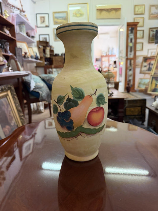 Vintage Hand Painted Fruit Vase 34cm Ceramic Made in China Decorative Vase