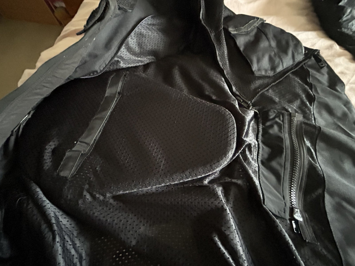 DRIRIDER Motorcycle Touring Jacket Mens 2XL Black White Leather Textile