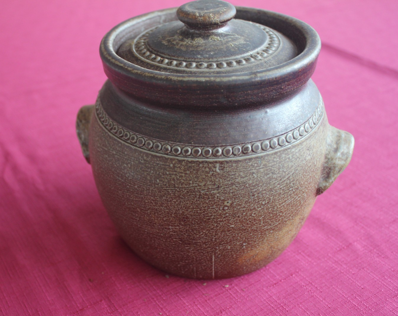 Bendigo Pottery Lidded Stoneware Crock – Australian Handmade – Rustic Studio Pot