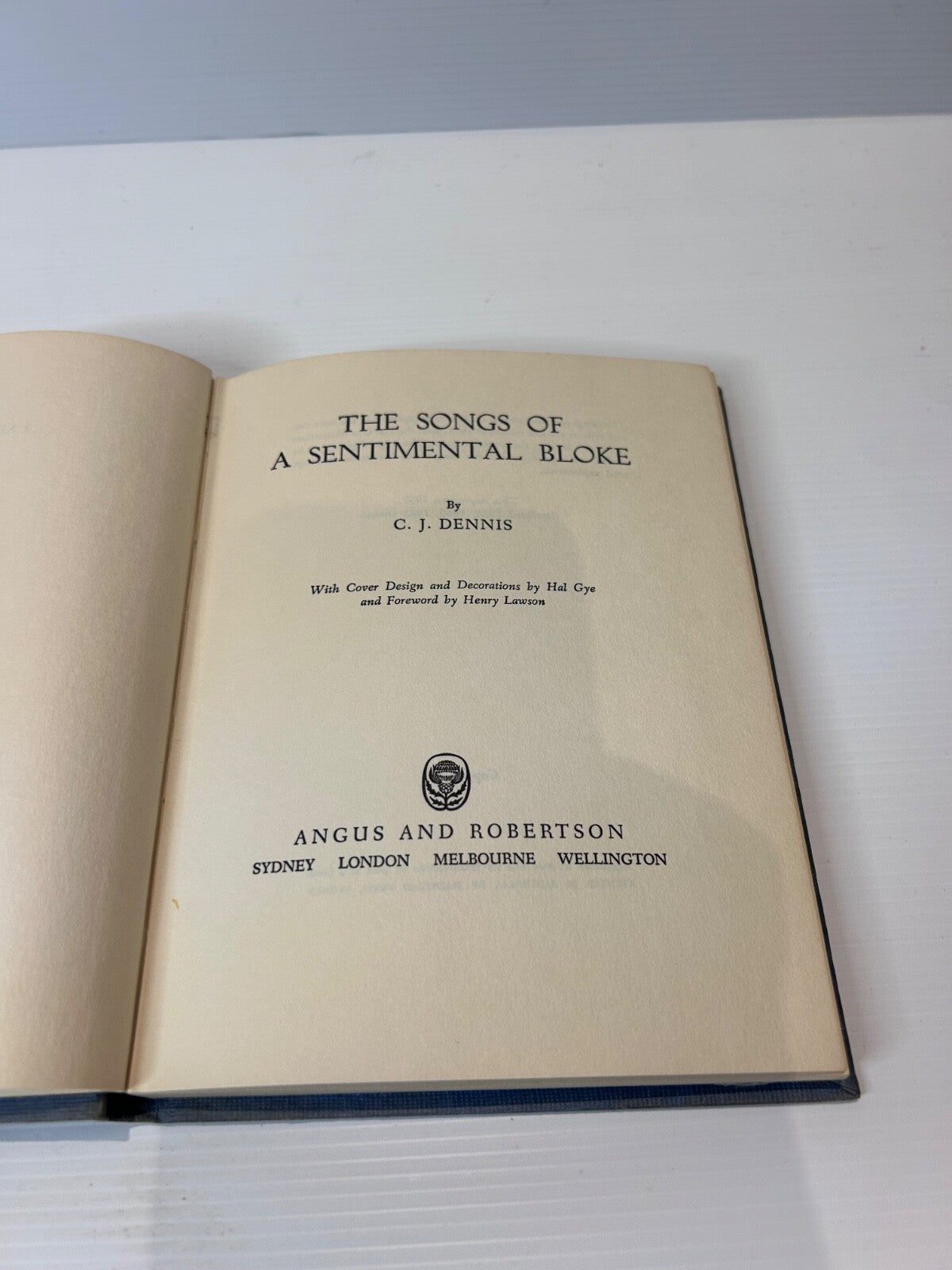 The Songs of a Sentimental Bloke C.J. Dennis 1962 HC Hal Gye A&R Classic Aussie