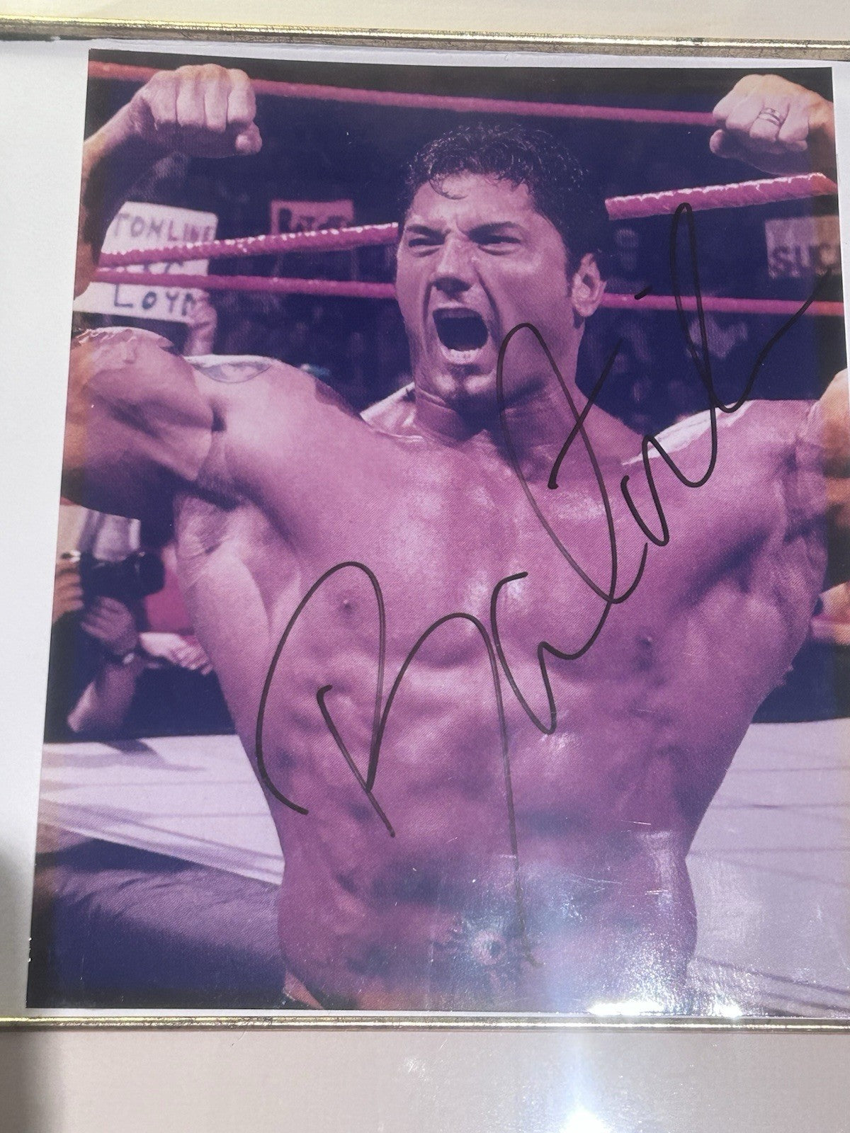 Batista Signed WWE Photo – Early Career Autograph (Circa 2002–2004) – Framed COA