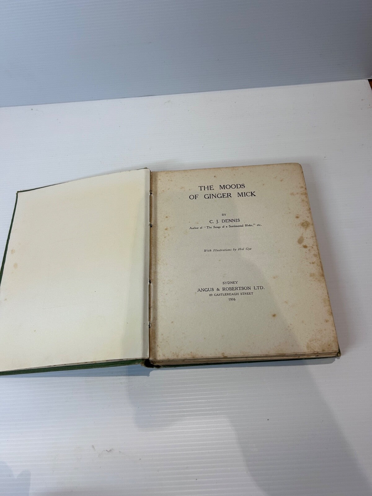 The Moods of Ginger Mick 1916 1st Ed C.J. Dennis HC Angus & Robertson Aus WWI