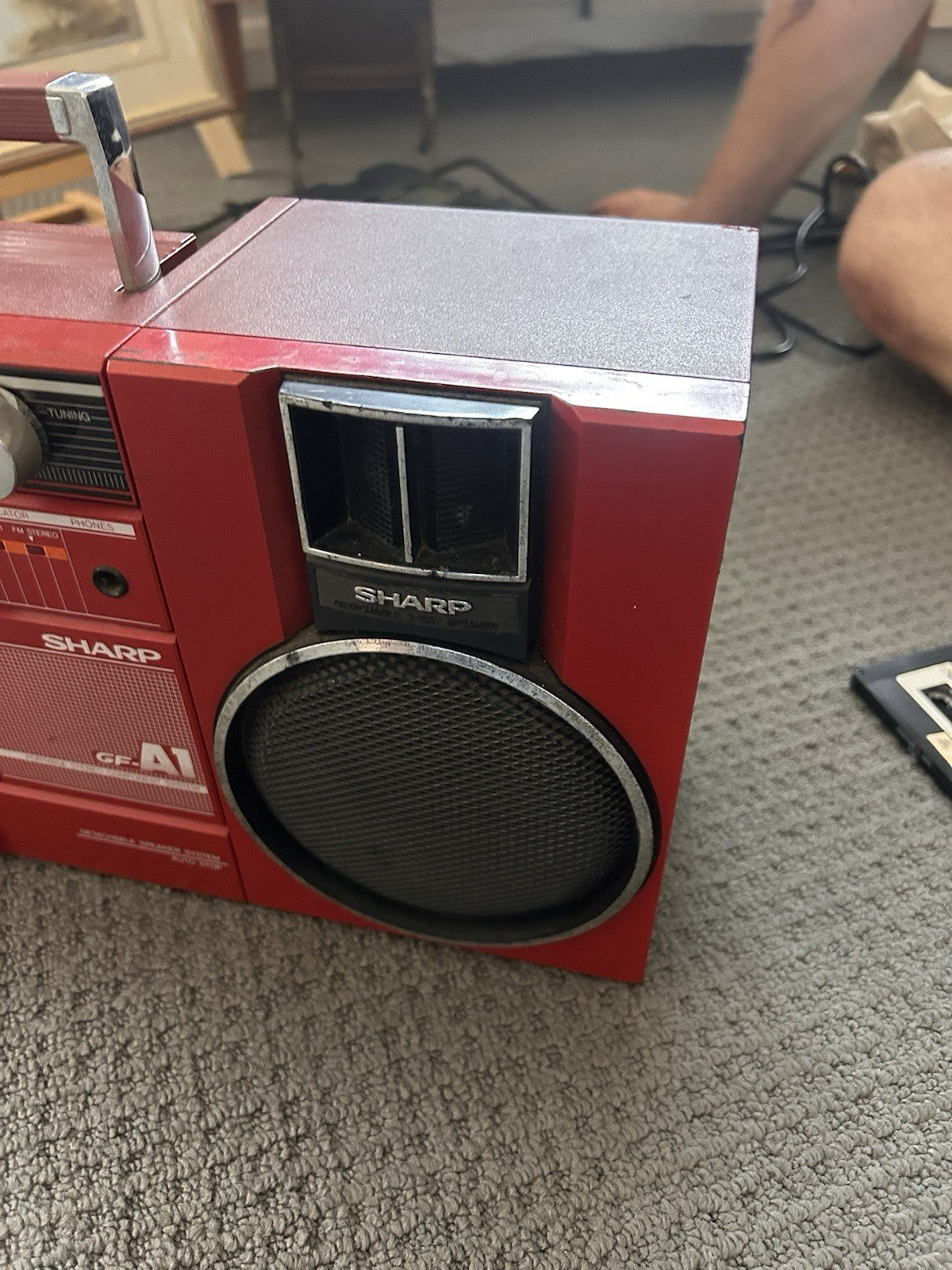 Vintage Sharp GF-A1 Red Boombox Cassette Radio | Tested & Tagged | Read Desc 