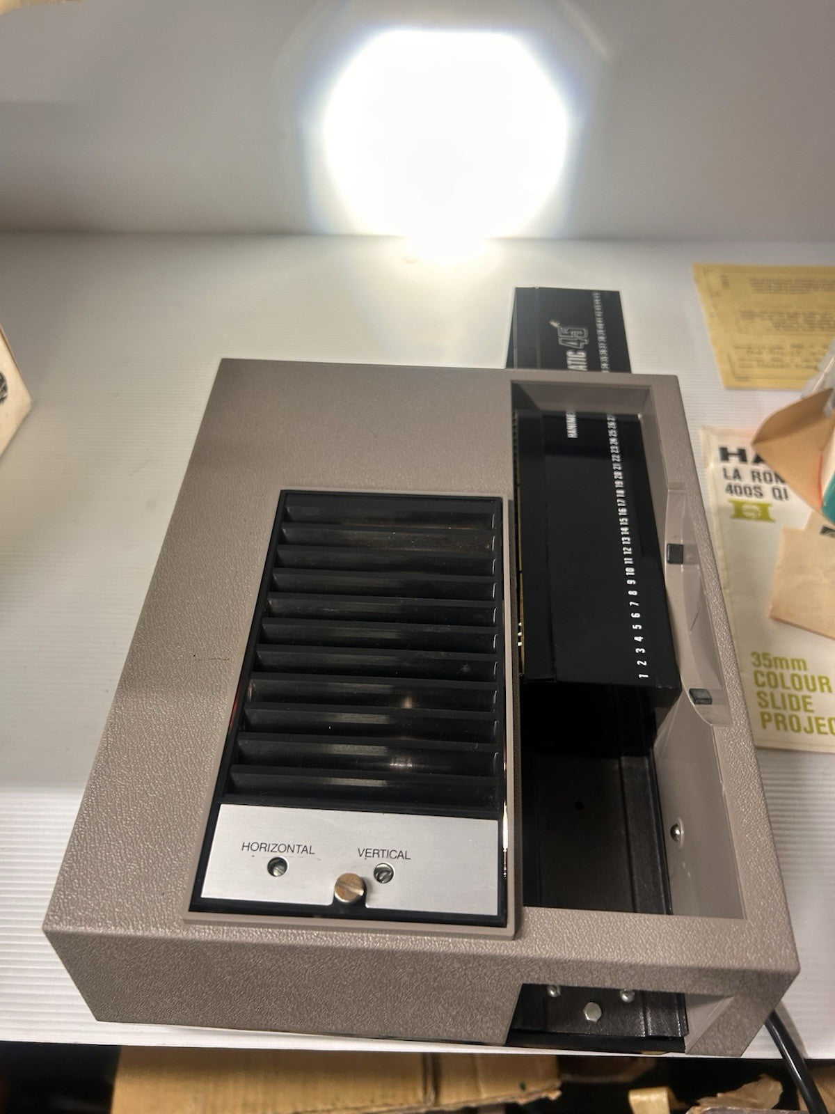 Hanimex Rondette 35mm Colour Slide Projector 1973 Boxed Working w/ Papers