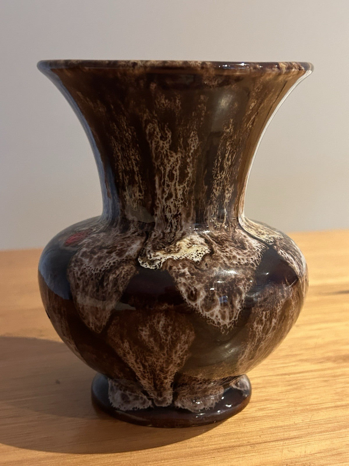 Vintage West German drip glaze vase 235/12  Fat lava  style of Scheurich/Bay