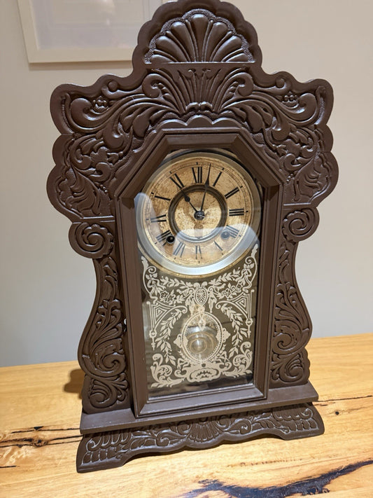 Antique Ansonia Mantel Clock Chiming Strike USA Ornate Key Wind