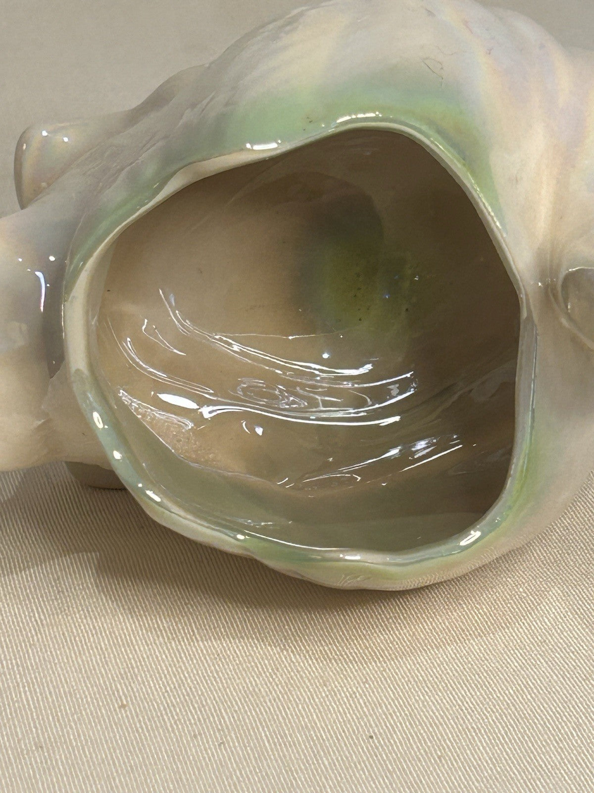 Vintage Iridescent Swan Planter Vase 1950s Ceramic Lustre Glaze 14cm High