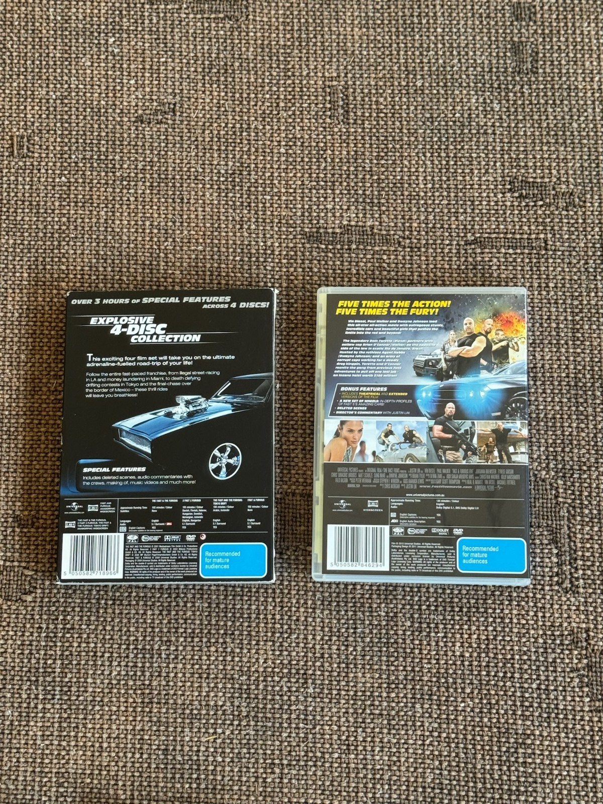 Fast & Furious DVD Bundle | 5 Films | Fast Five Tokyo Drift Action Racing