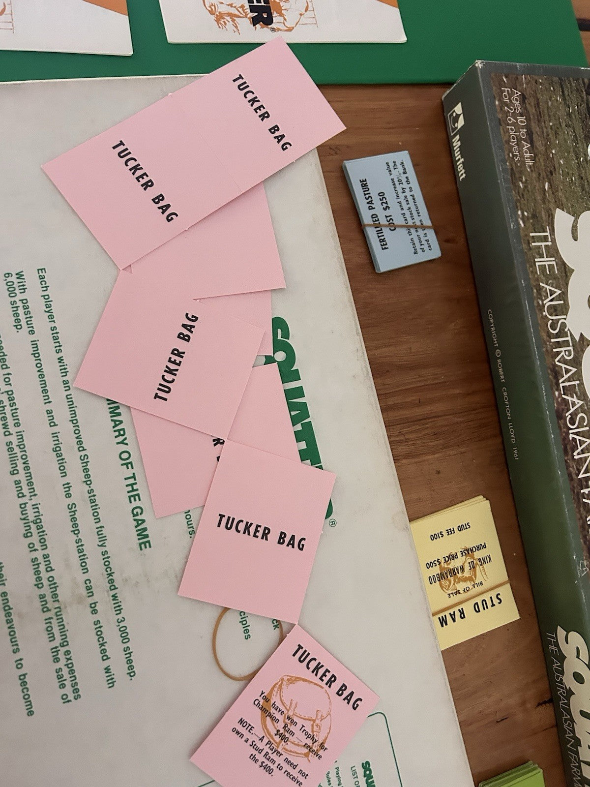 Vintage SQUATTER Board Game – Complete Unused Contents – Murfett Australia