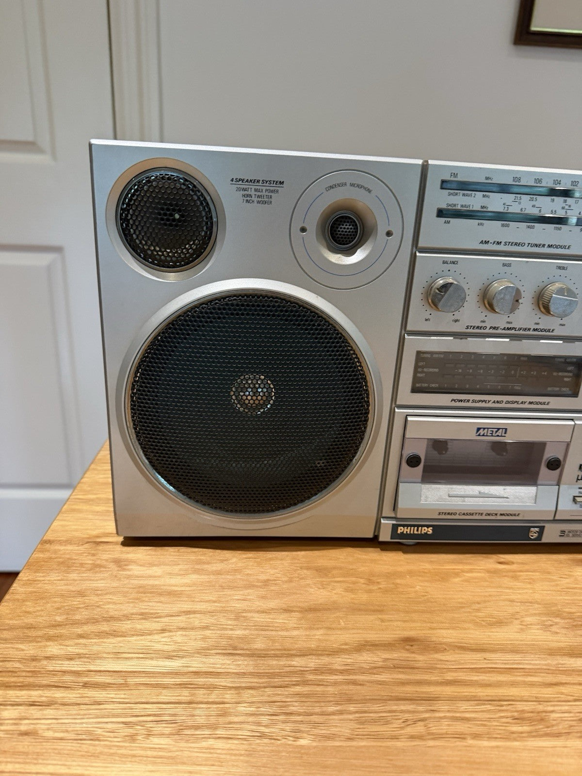 Philips D8623 Stereo Sound Machine Boombox Radio Cassette Vintage Tape Fault