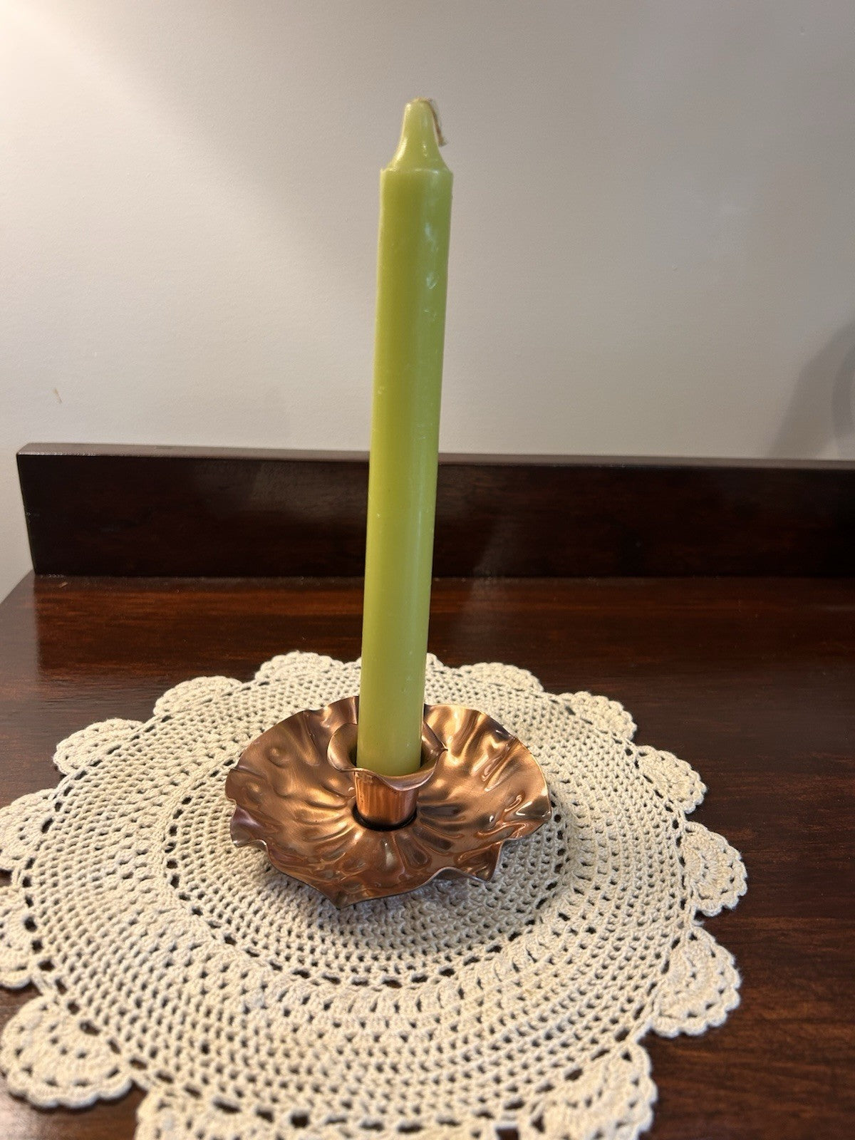 Gregorian Solid Copper Candle Holder Handcrafted USA Vintage Mid Century