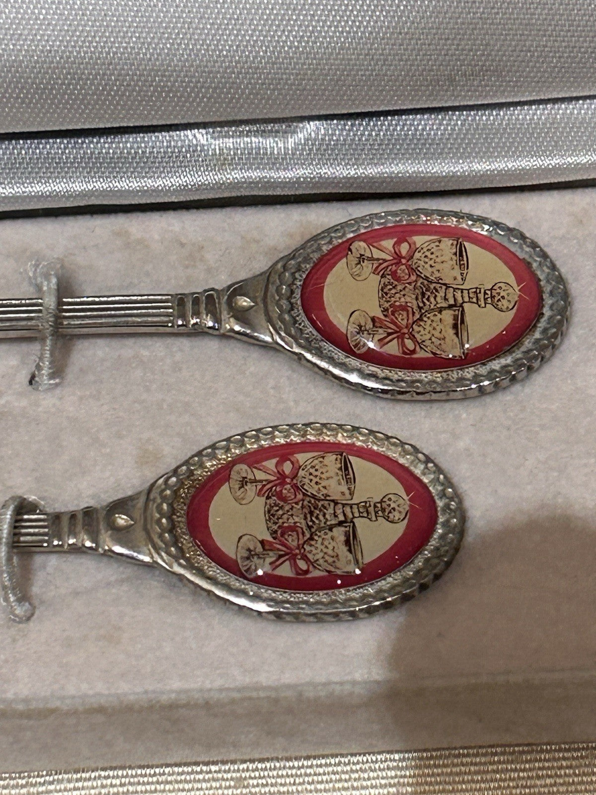 Vintage Crystal Wedding Anniversary Souvenir Spoons Pair Australian Gallery