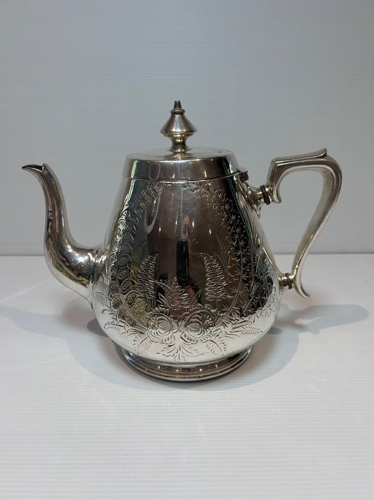 Antique Silver-Plated Teapot Richard Richardson Sheffield c1890s engraved