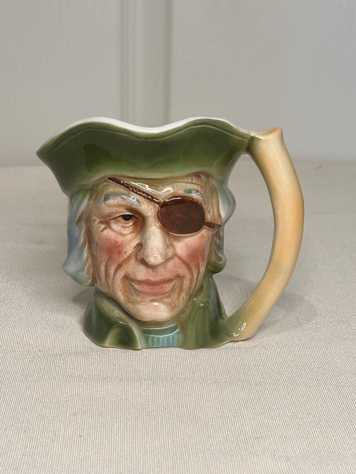 Vintage Pirate Character Jug Mug Japan 11cm Hand-Painted Ceramic Face Jug