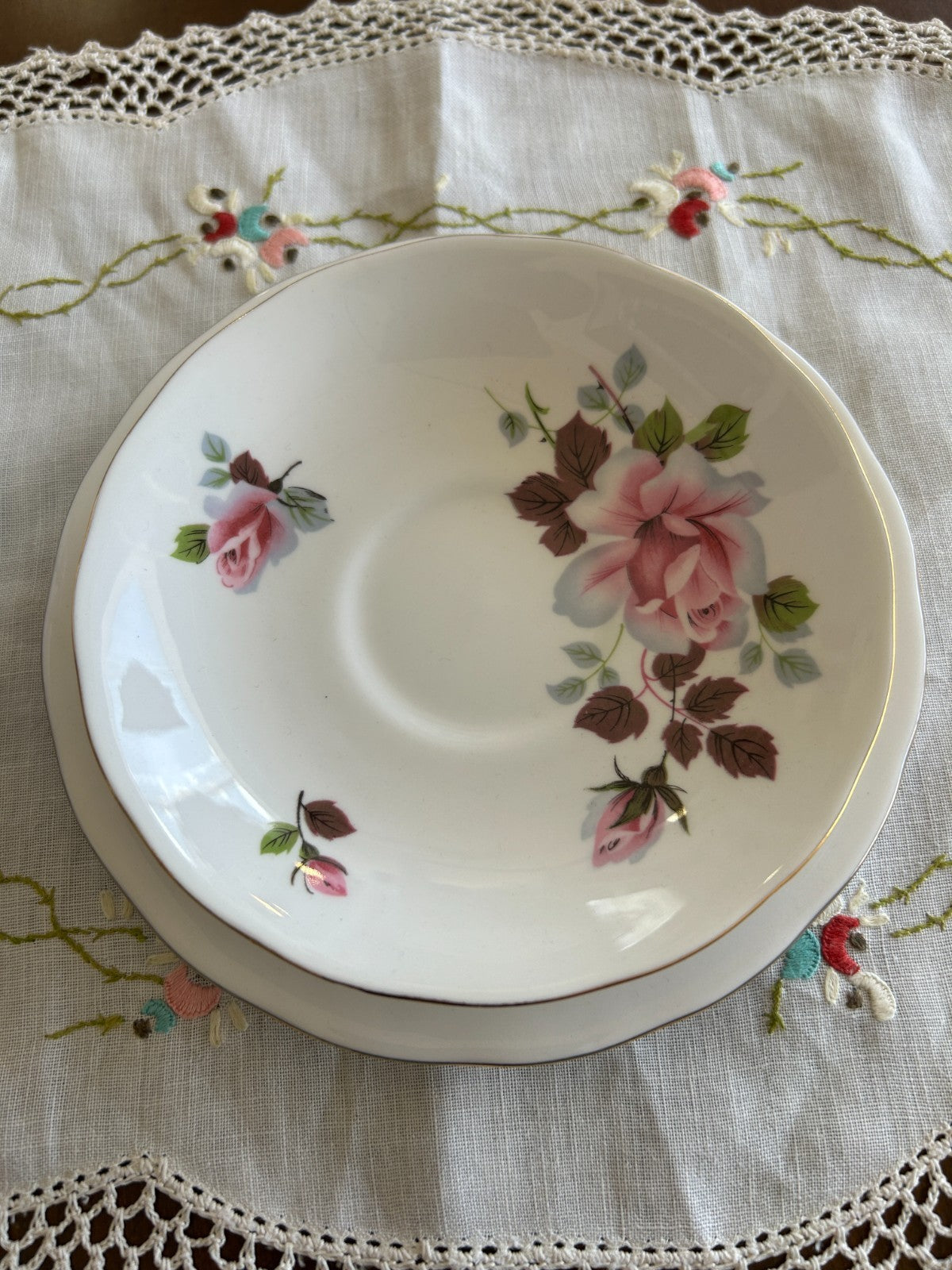 Queen Anne | Pink Rose | Trio Bone China | England Ridgway 8228 | Teacup Trio