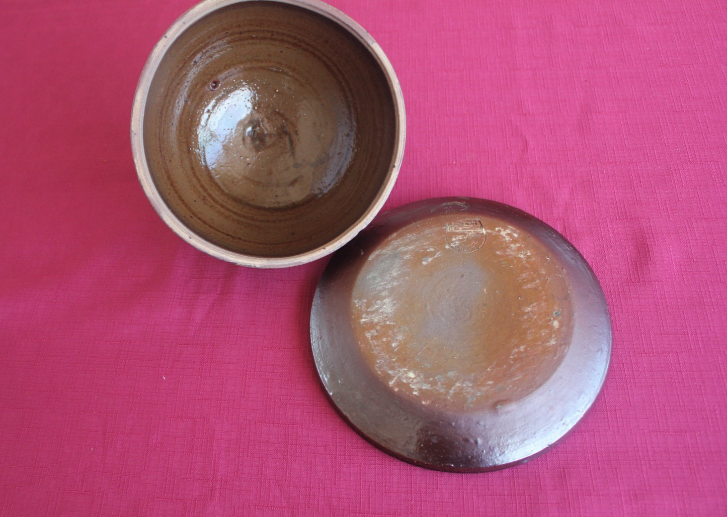 Vintage Australian Hand Made Stoneware - Lidded Bowl Bendigo pottery