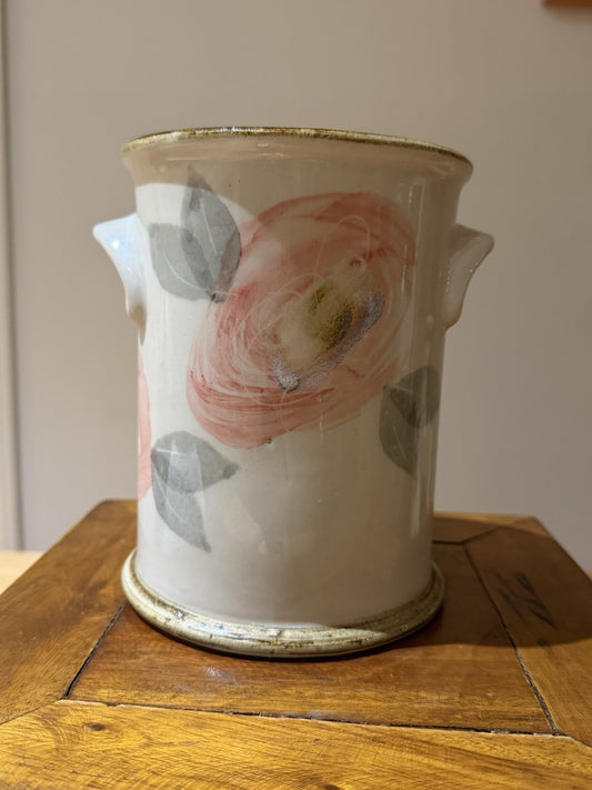 Robert Gordon Australia Hand Painted Pink Rose Vase 18cm Art Pottery Vintage