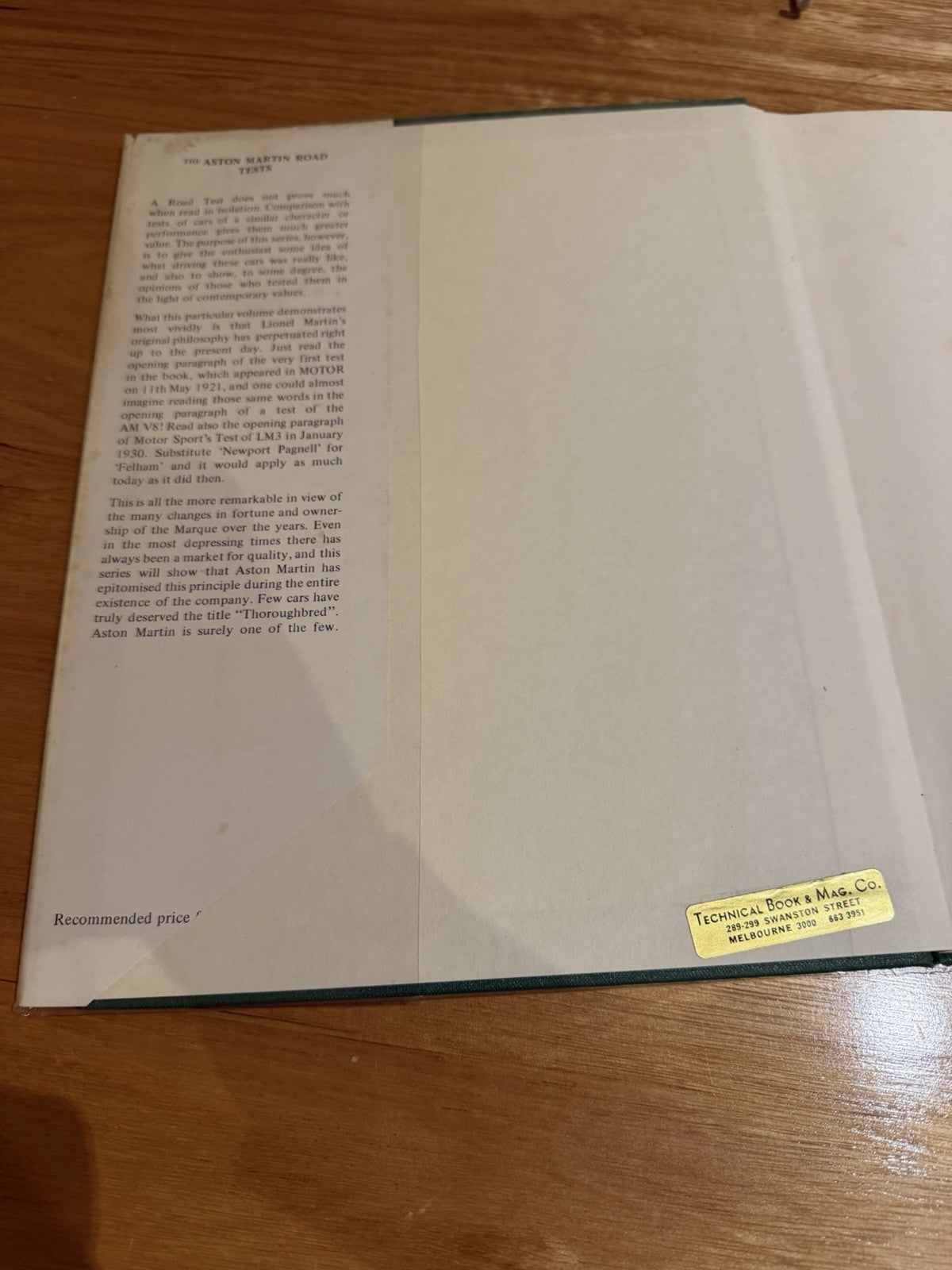 Aston Martin Contemporary Road Tests 1921-1942 Ltd Ed #909/1000 HC AMF Book