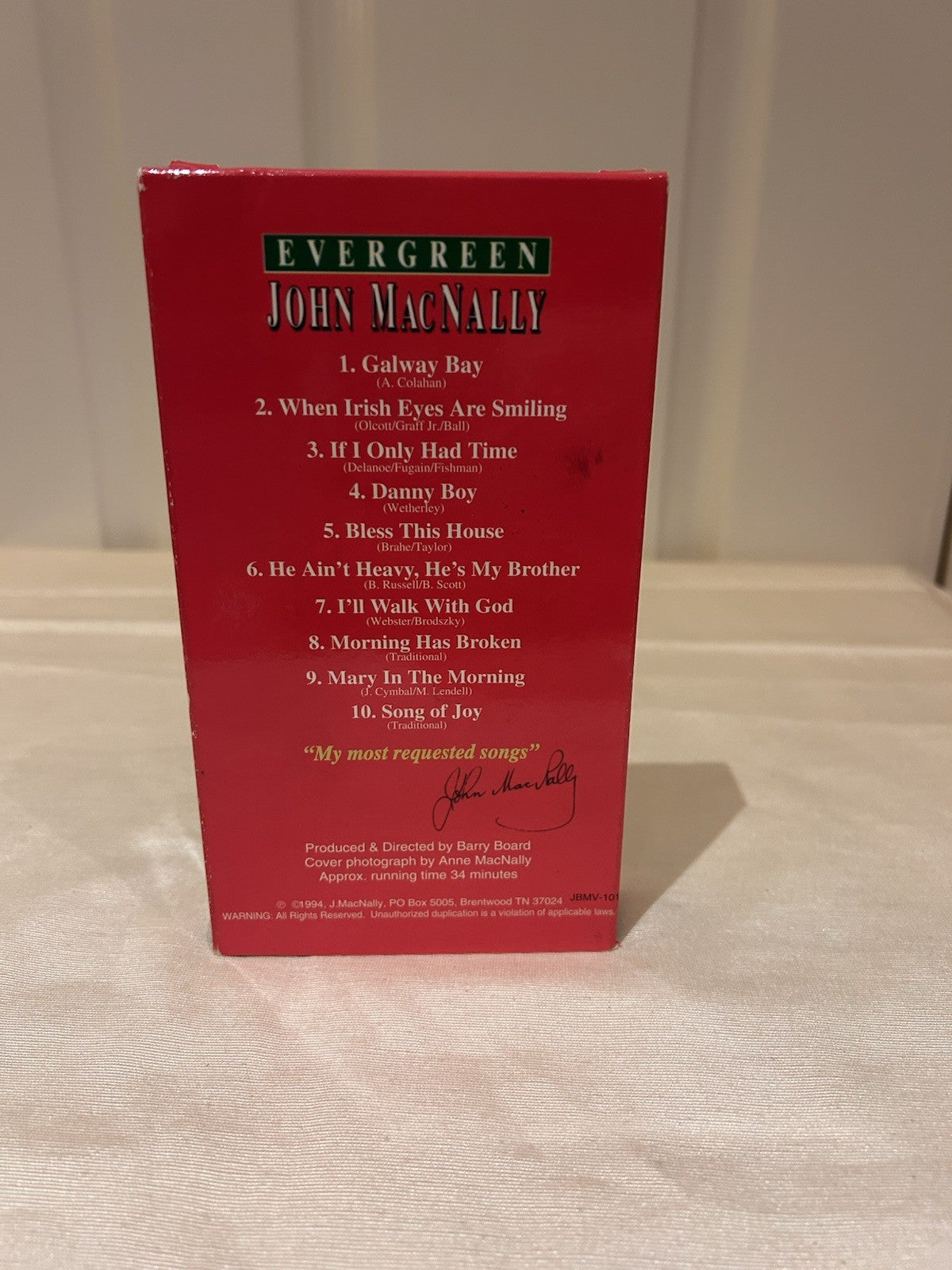 John MacNally Evergreen VHS Signed Autographed Gospel Music Video 1994