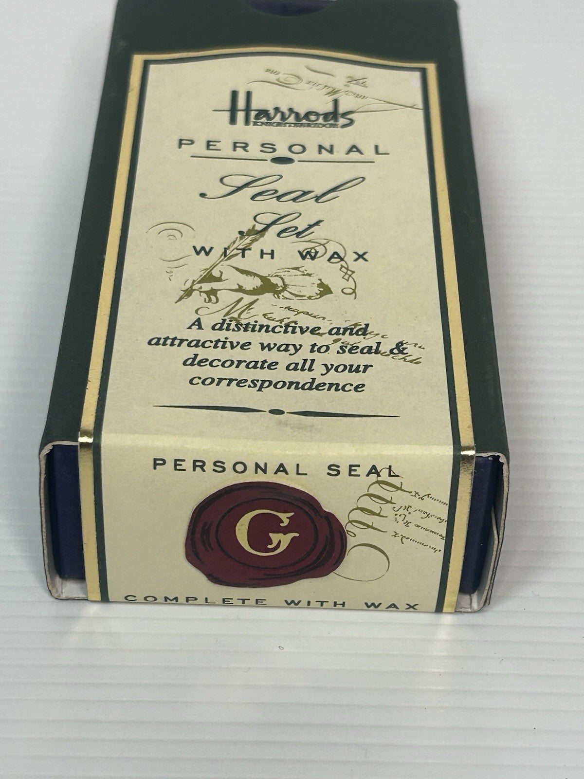 Harrods Great Britain Personal Letter “G” Seal Set with Wax in Original Box New