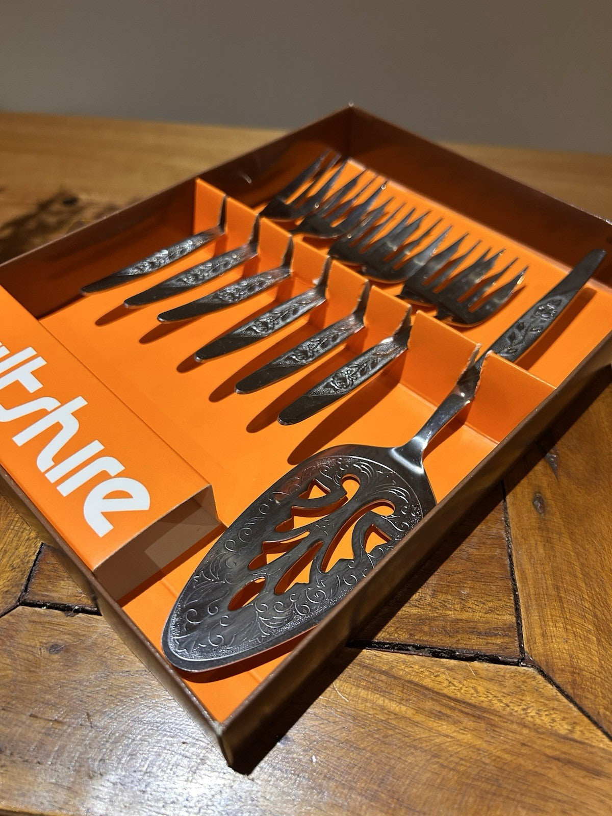 Vintage Wiltshire New Rose Boxed Cutlery Sets x5 Retro Entertaining