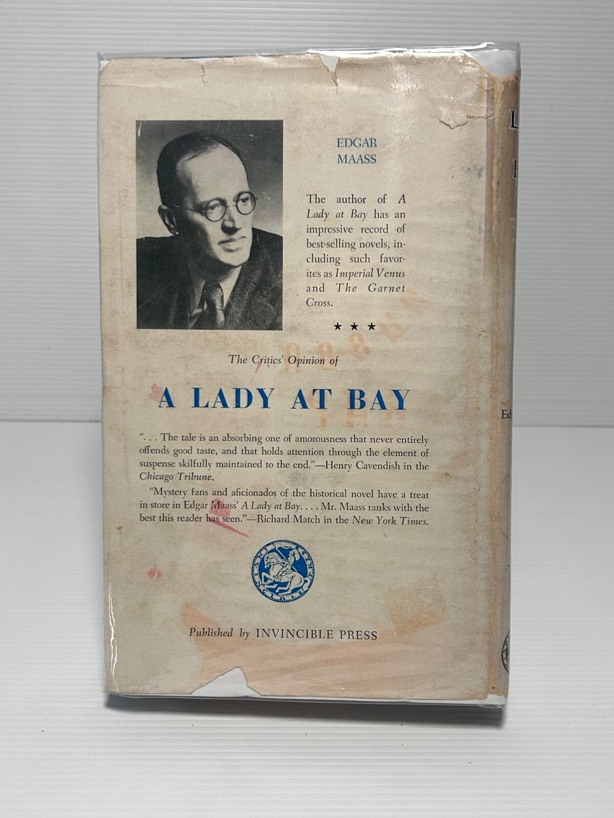 A Lady at Bay by Edgar Maass – First Australian Edition 1953 – Invincible Press
