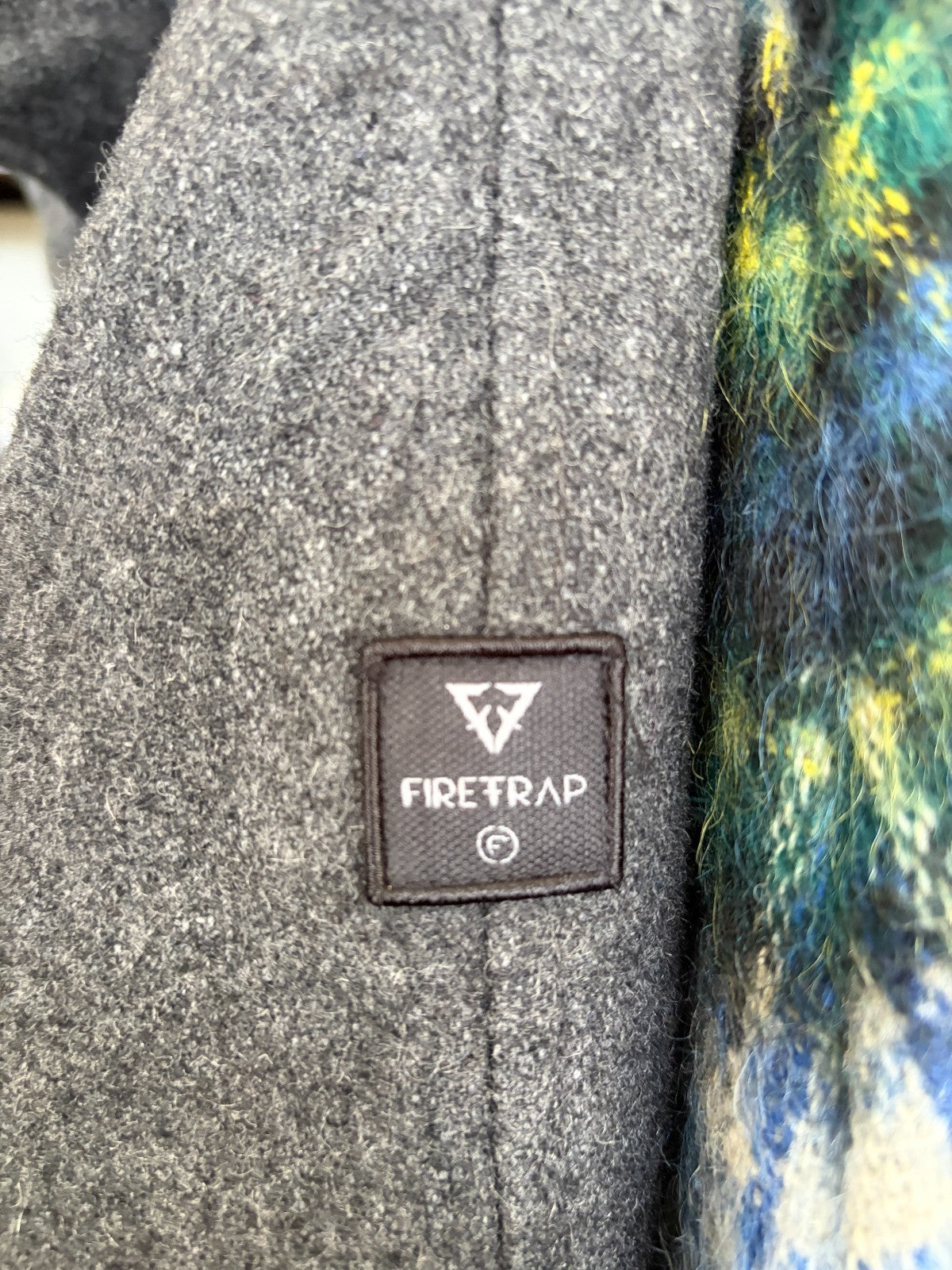 Firetrap Womens Charcoal Grey Military Style Coat High Collar Button Detail
