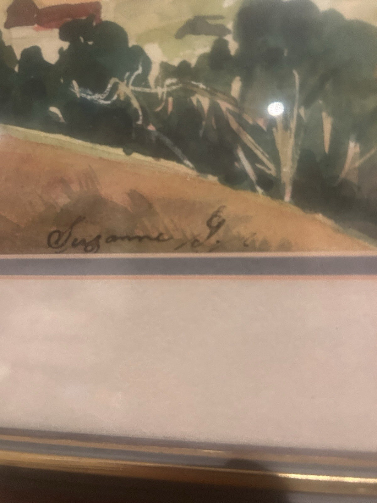 Mid Century Australian Watercolour Suzanne G Adelaide Hills Woodside Framed Art