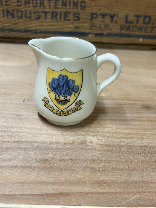 Miniature Crested China Jug – East Grinstead Crest, The Coronet Ware England